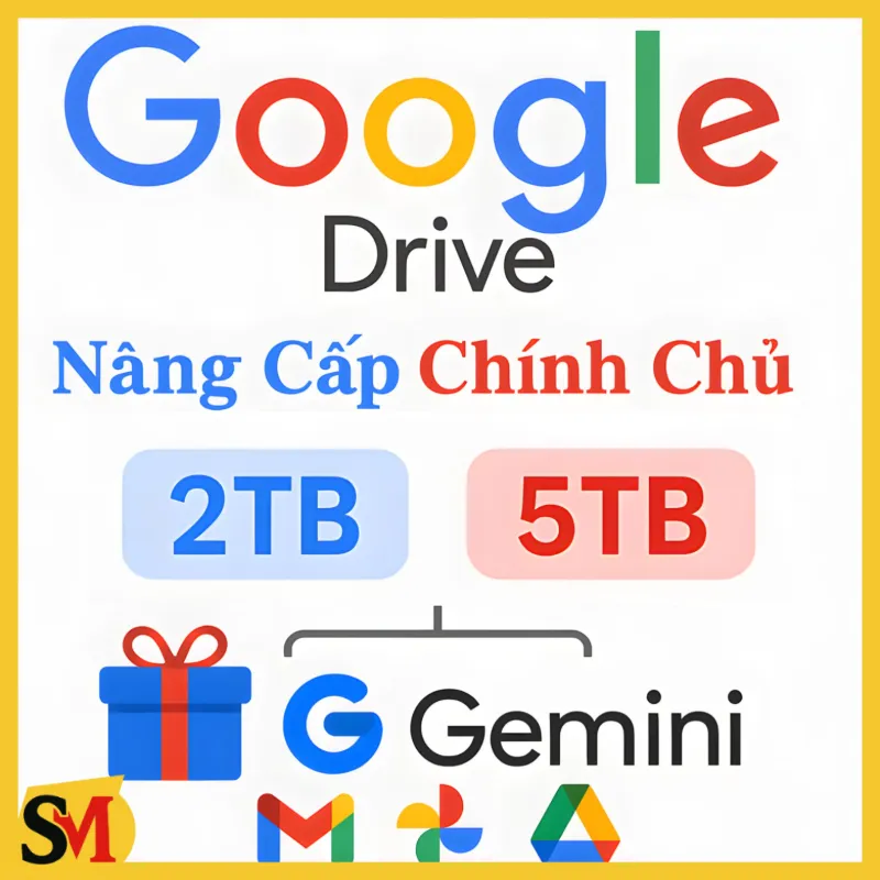 Mua [CHÍNH CHỦ] Nâng Cấp Google Drive 2TB–5TB + Gemini Pro giá rẻ - ShopMini