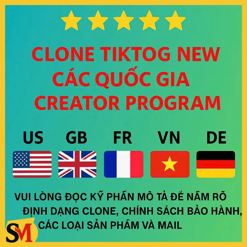 TÀI KHOẢN CLONE TIKTOK ĐA QUỐC GIA (MAIL LIVE)