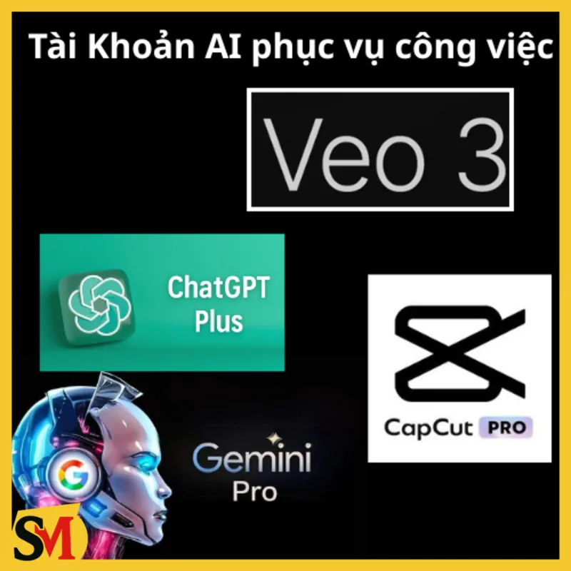 Tài khoản AI, Veo 3, Chat GPT plus, Capcut pro, Gemini Pro