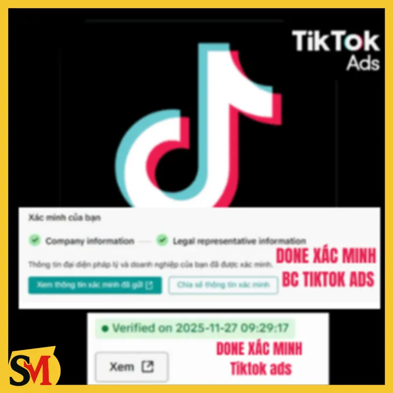 Tài Khoản Tiktok Ads, BC ADS Việt Trả Trước Đã Xác Minh -Bao Camp - Lách Thuế- Hàng Ngon - Giá Rẻ